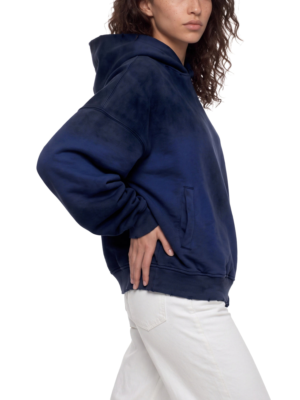 Unisex Sunfade Distressed Boxy Hoodie