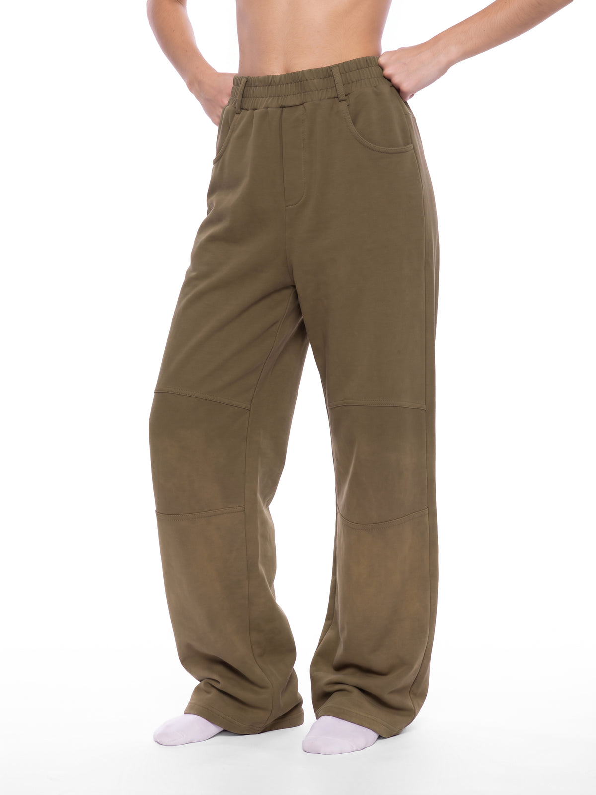 Unisex Sunfade Paneled Barrel Leg Sweatpants