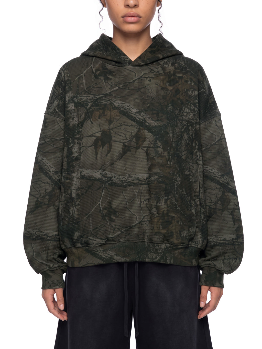Unisex Waffle Tree Camo Boxy Hoodie