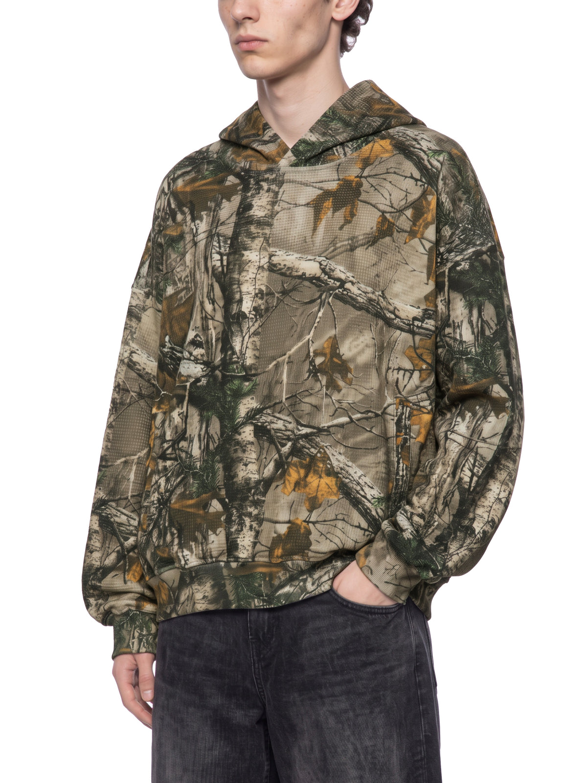Unisex Waffle Tree Camo Boxy Hoodie