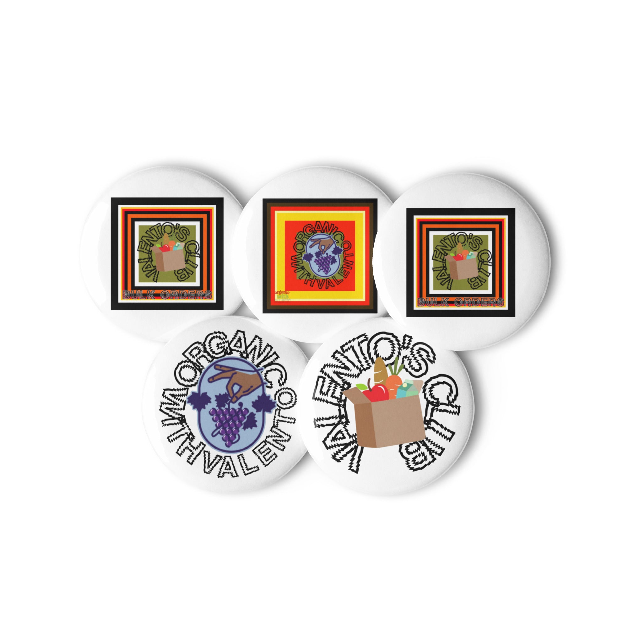 Set of pin buttons