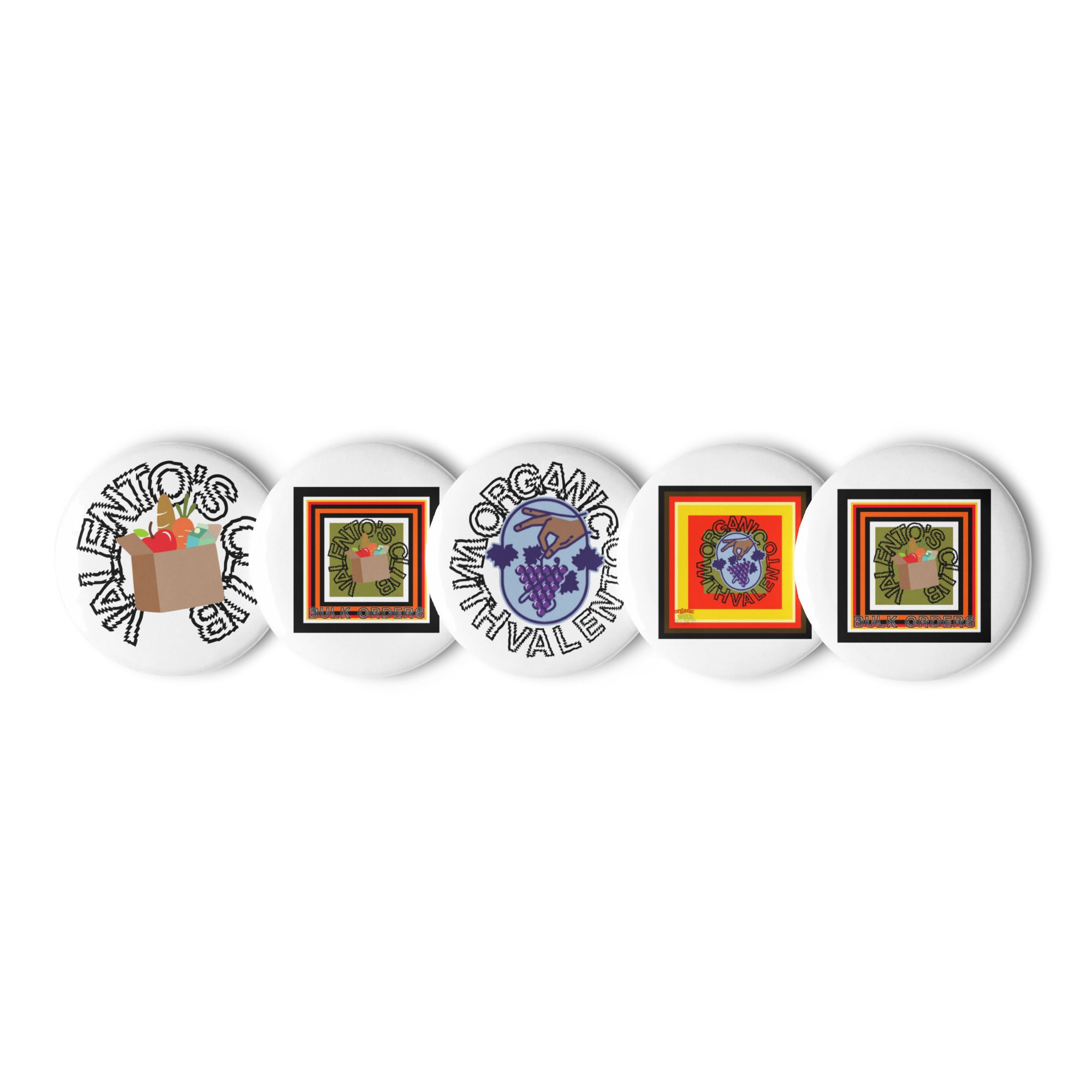 Set of pin buttons