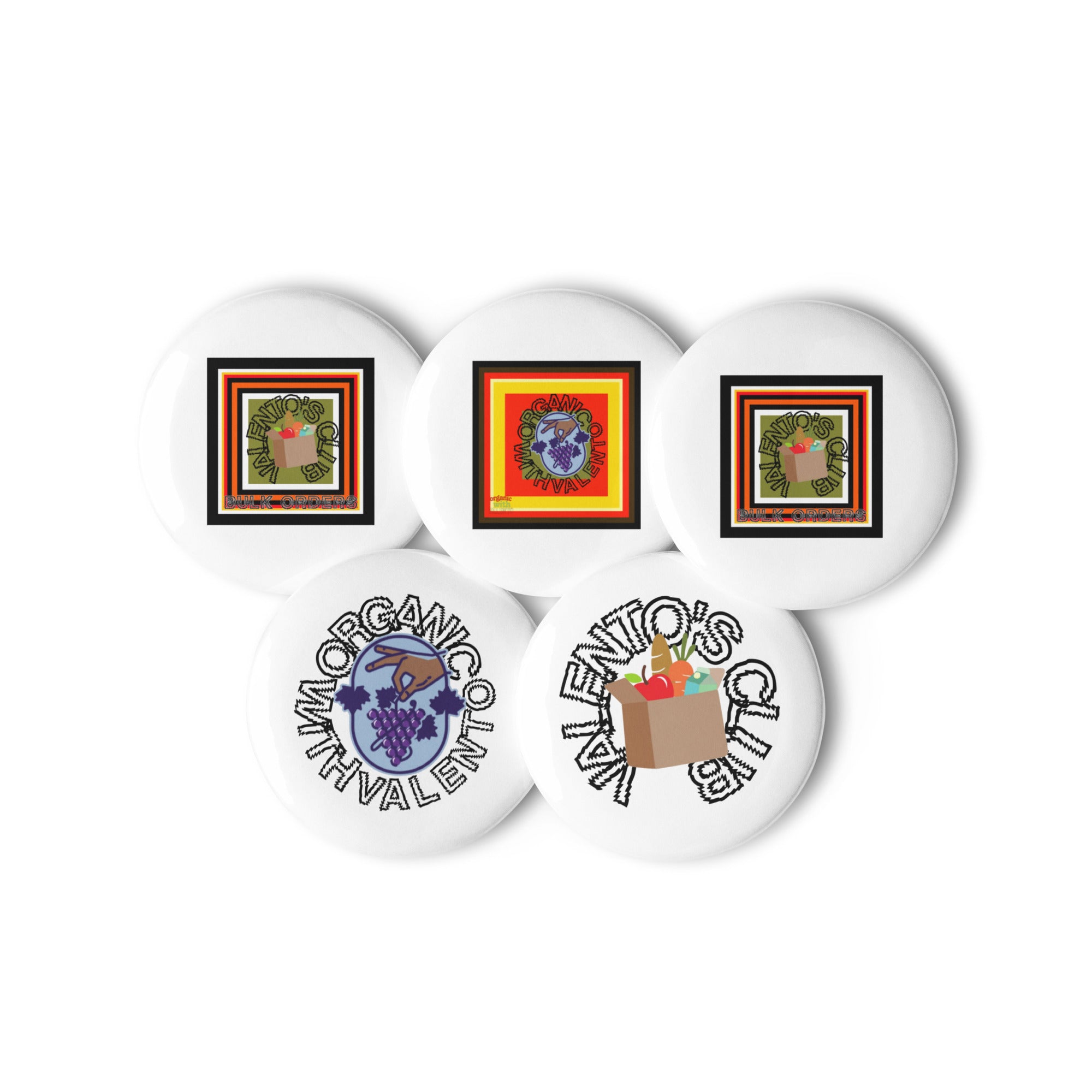 Set of pin buttons