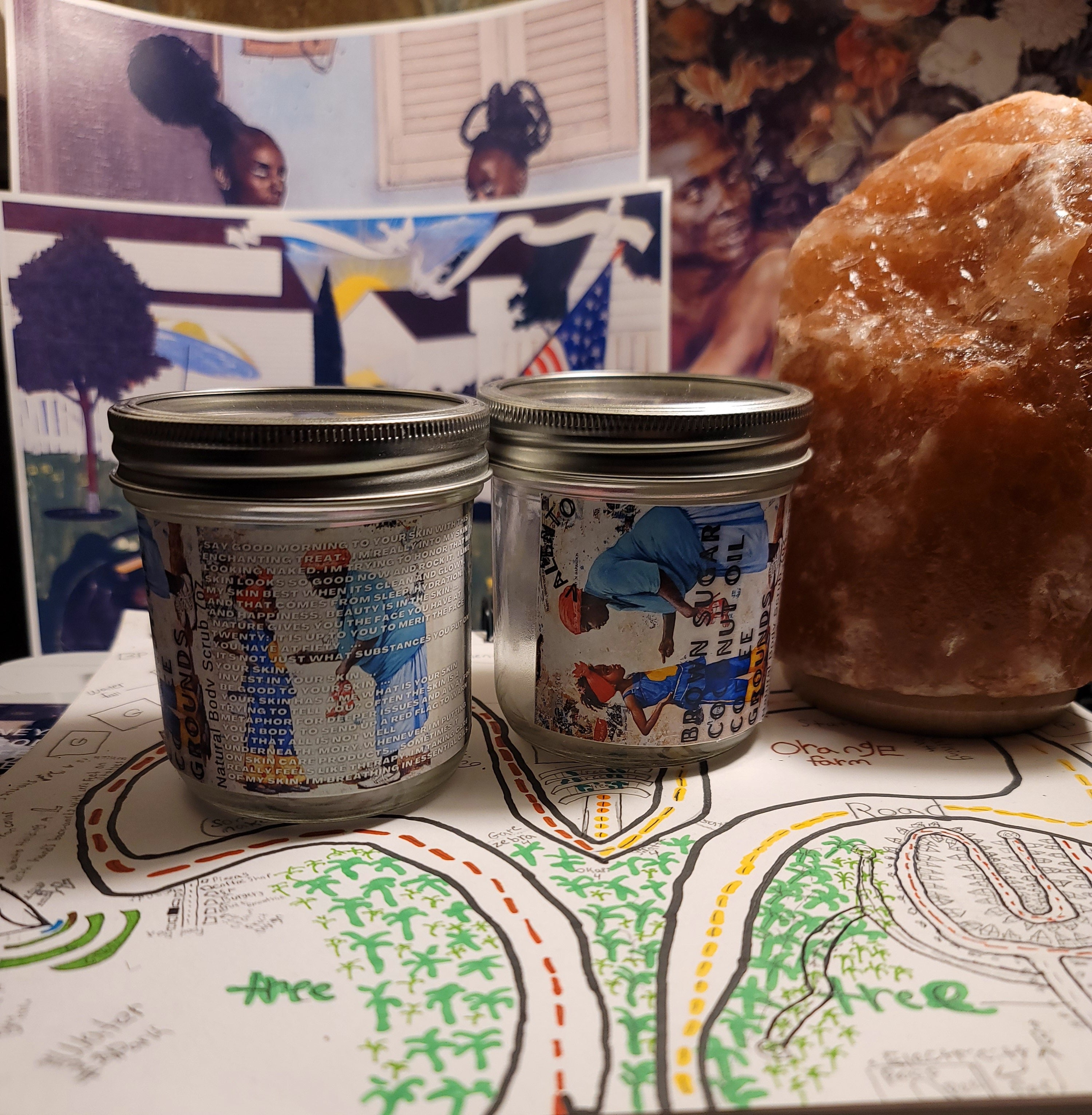 BROWN SUGAR COCONUT OIL COFFEE GROUNDS BODY SCRUB