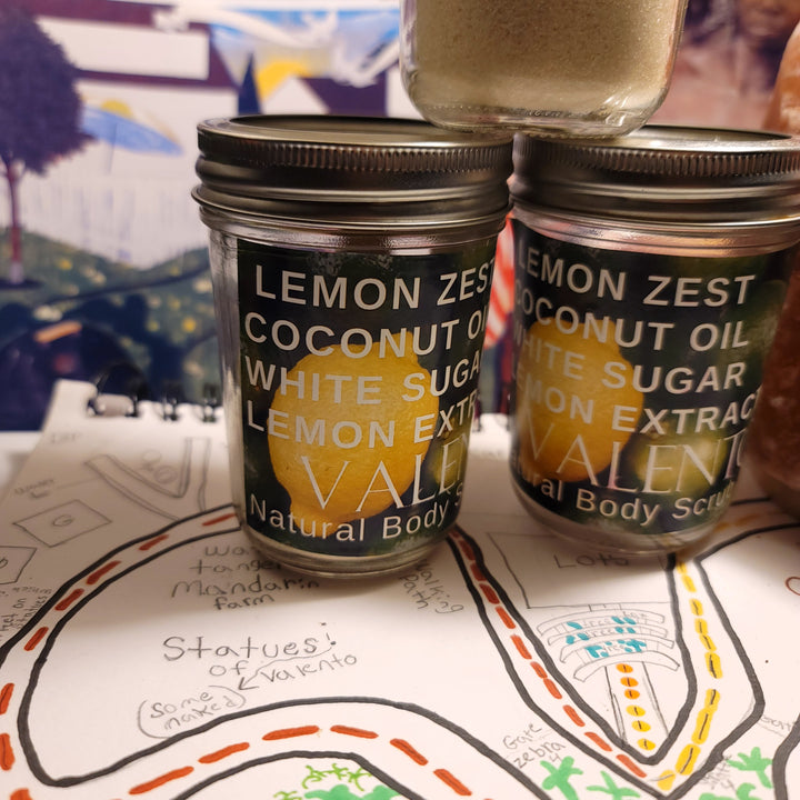 LEMON ZEST COCONUT OIL WHITE SUGAR BODY SCRUB 1