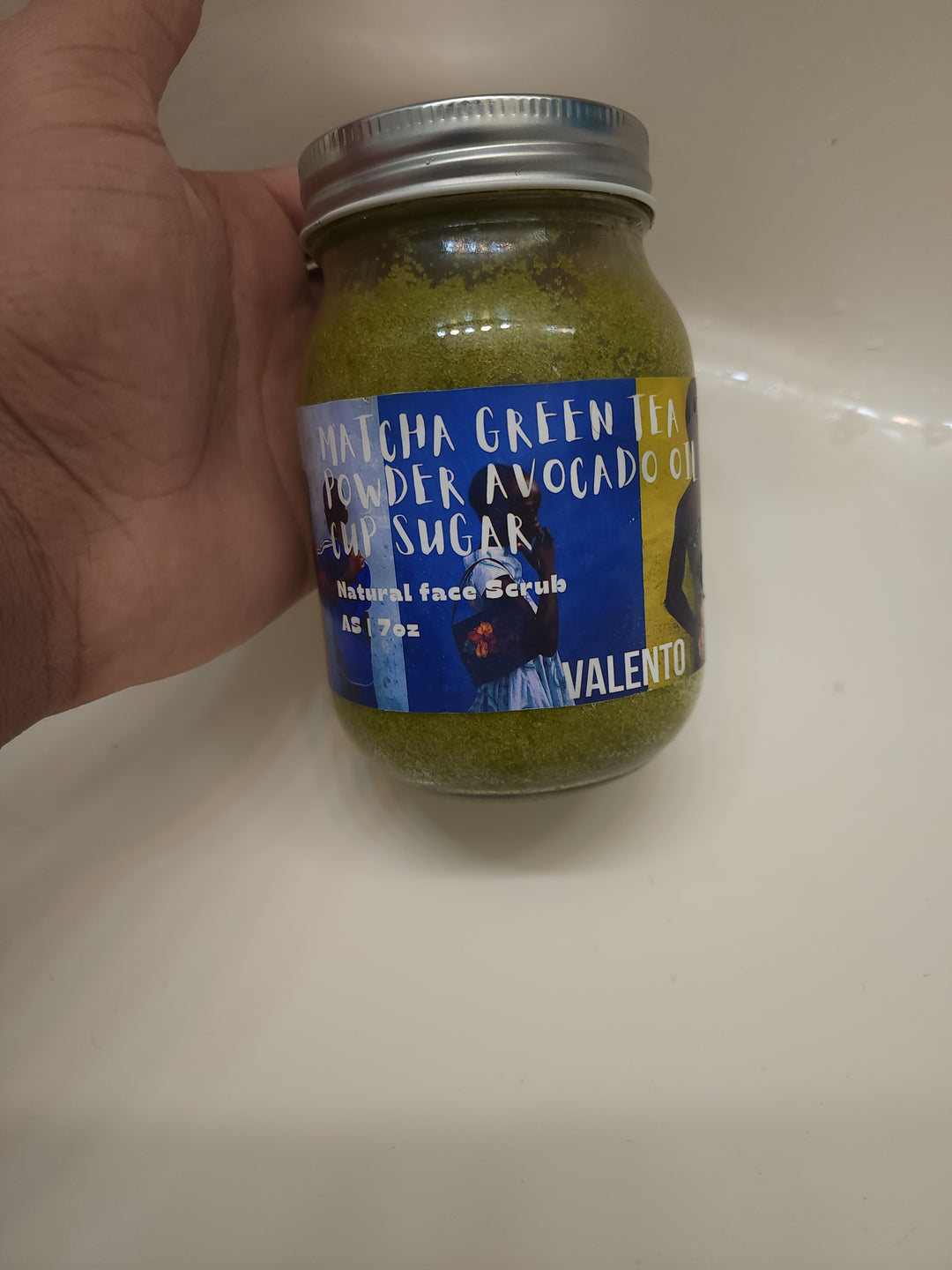 green tea powder avocado oils sugar face scrub