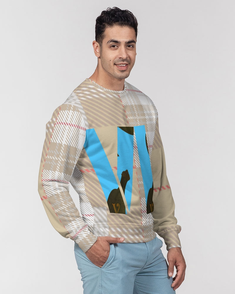 VALENTO  Men's Classic French Terry Crewneck Pullover