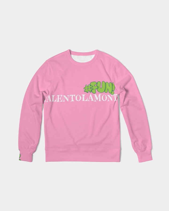 VALENTOLAMONT pink  Men's Classic French Terry Crewneck Pullover