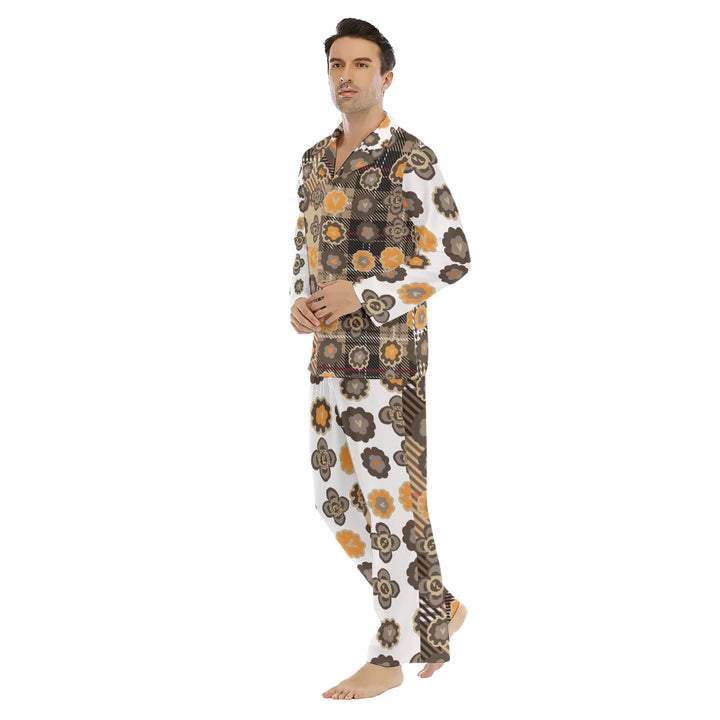 All-Over Print Men's Lapel Pajama Set