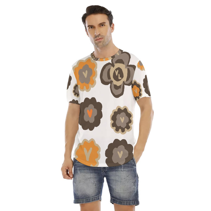 All-Over Print Men's Short Sleeve Rounded Hem T-shirt