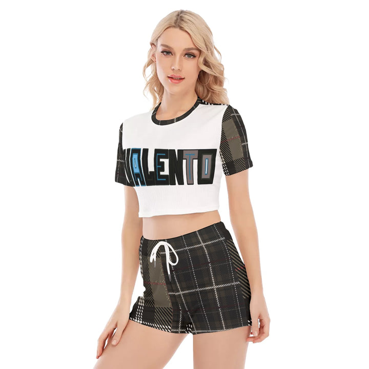 All-Over Print Women's O-neck T-shirt Shorts Suit