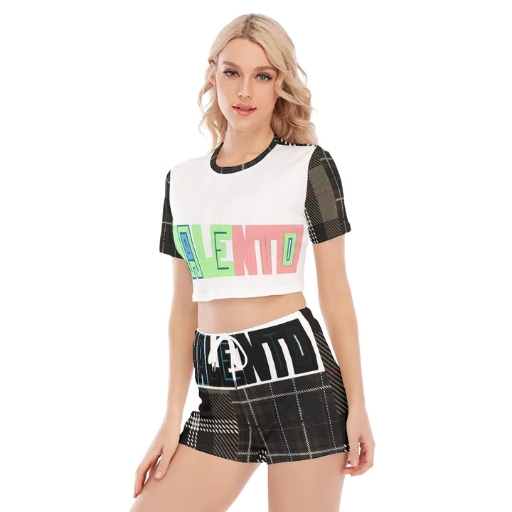 All-Over Print Women's O-neck T-shirt Shorts Suit