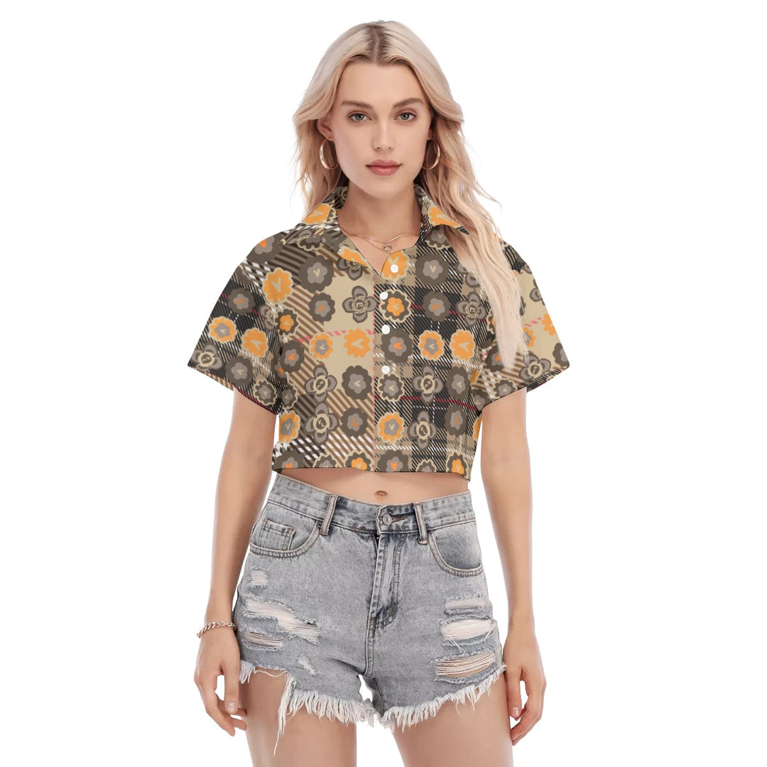 All-Over Print Women's Cropped Blouse