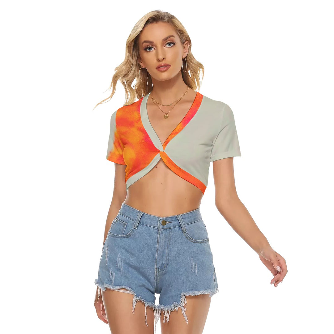 All-Over Print Women's Knotted Crop Top