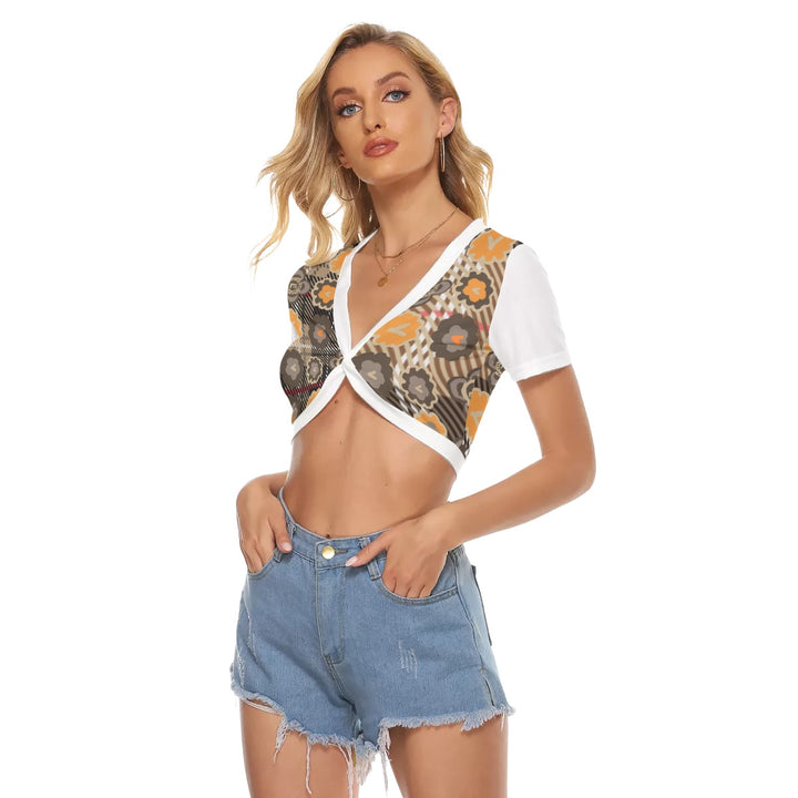 All-Over Print Women's Knotted Crop Top