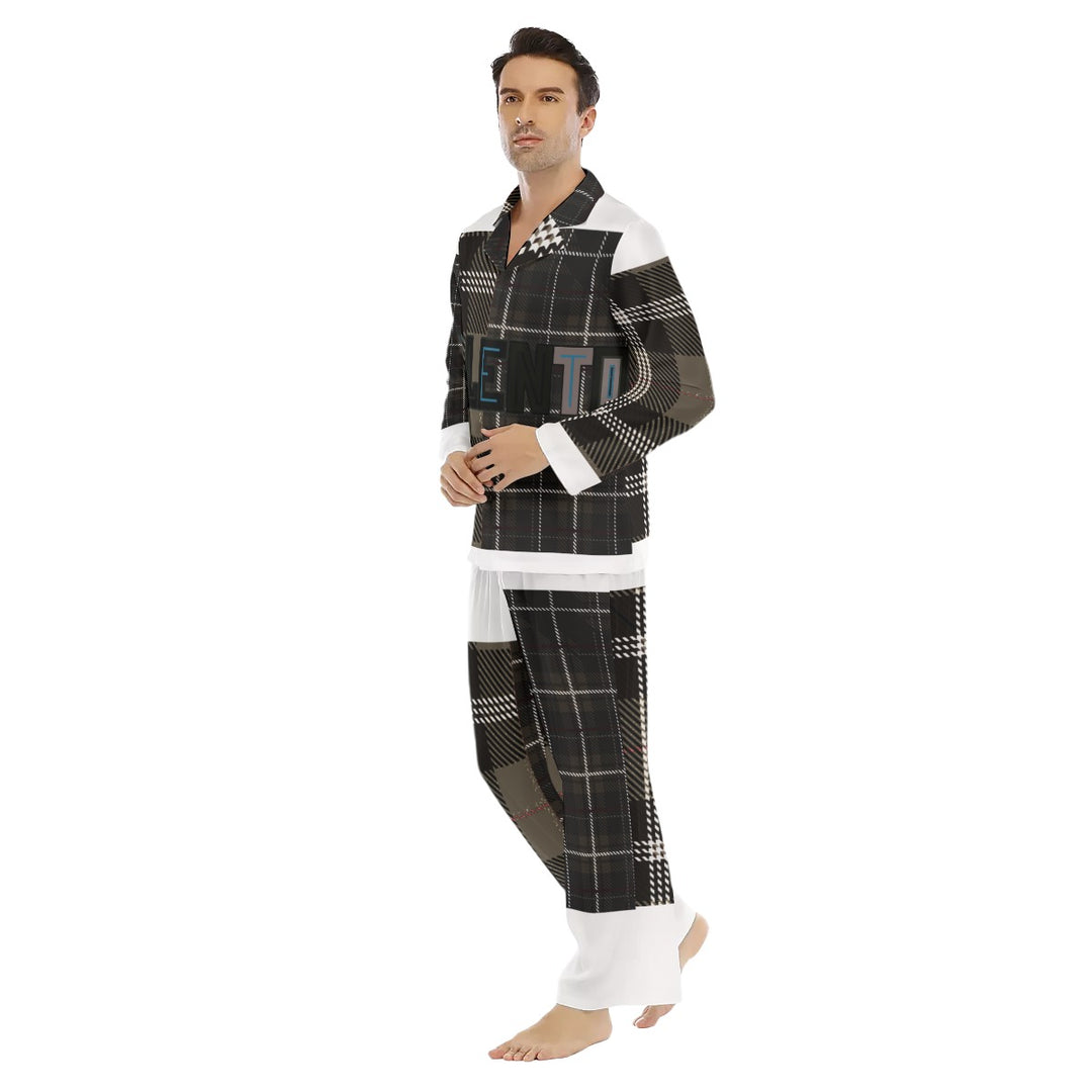 All-Over Print Men's Lapel Pajama Set