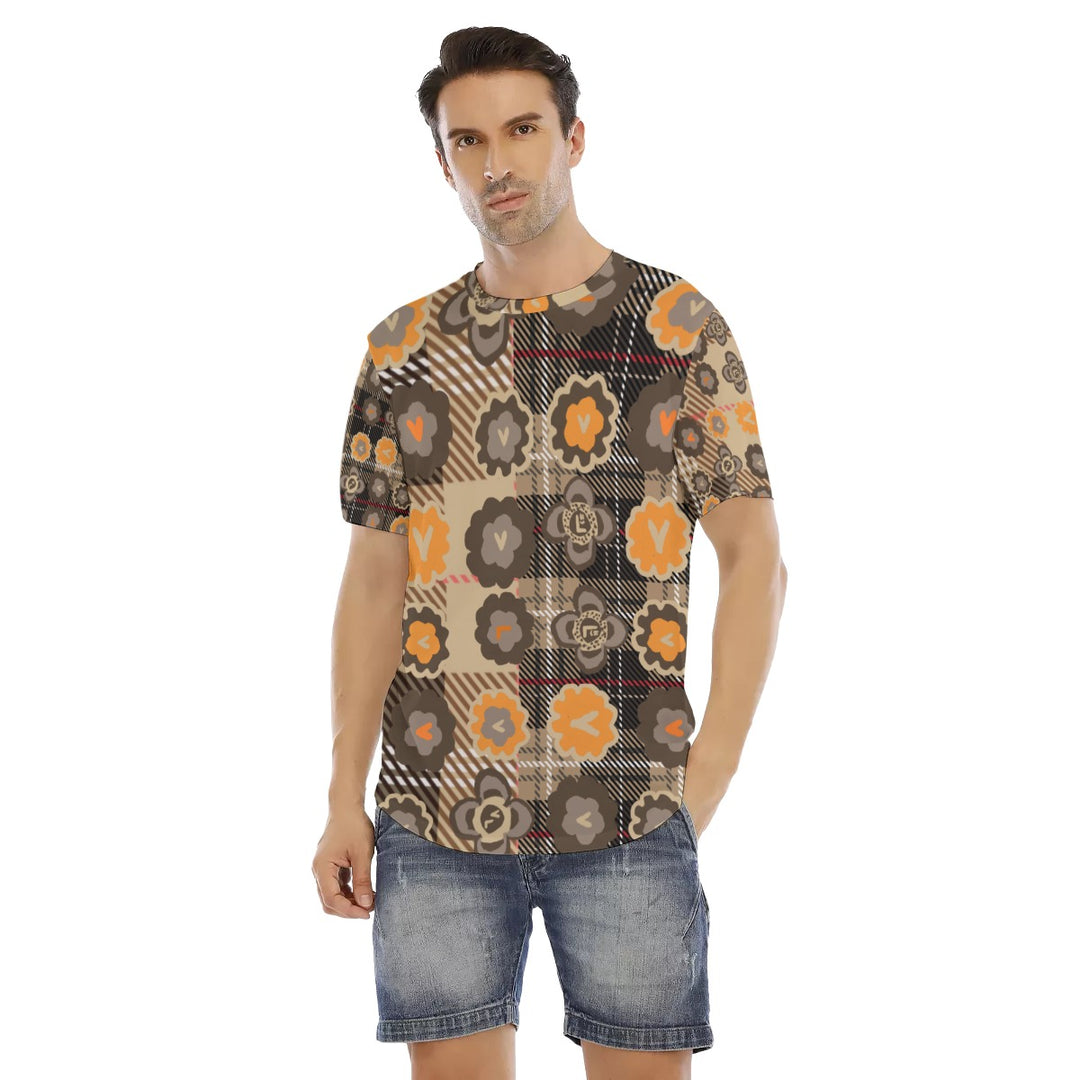 All-Over Print Men's Short Sleeve Rounded Hem T-shirt