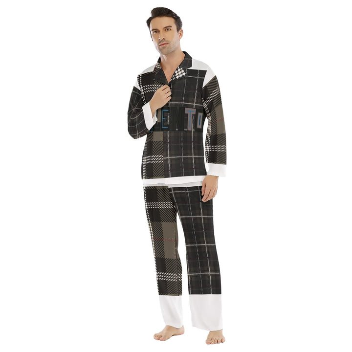 All-Over Print Men's Lapel Pajama Set