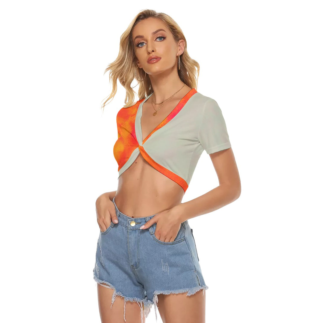 All-Over Print Women's Knotted Crop Top