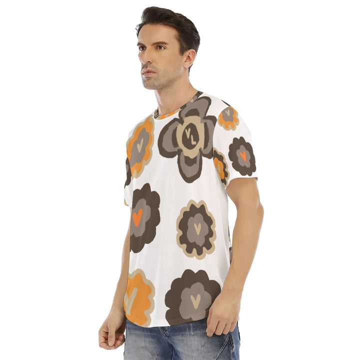 All-Over Print Men's Short Sleeve Rounded Hem T-shirt