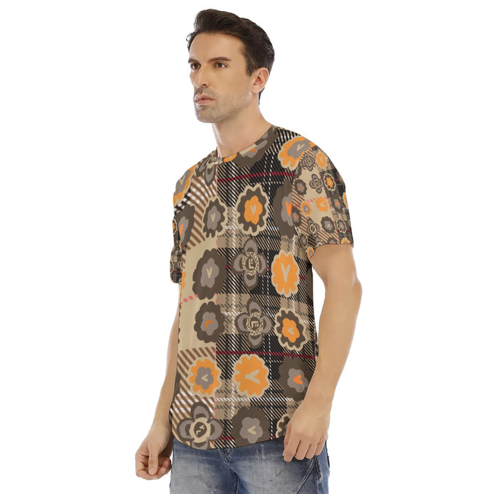 All-Over Print Men's Short Sleeve Rounded Hem T-shirt