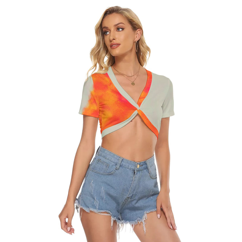 All-Over Print Women's Knotted Crop Top