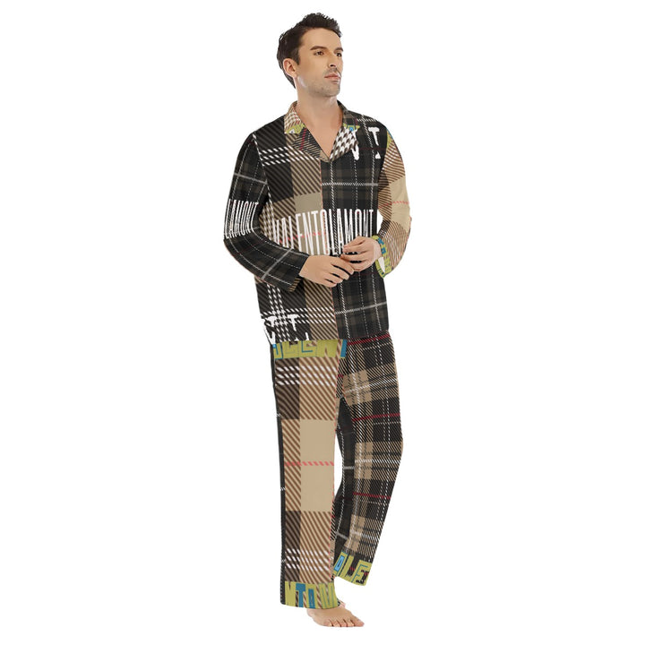 All-Over Print Men's Lapel Pajama Set