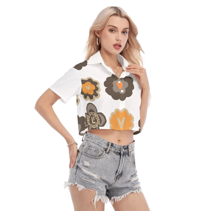 All-Over Print Women's Cropped Blouse