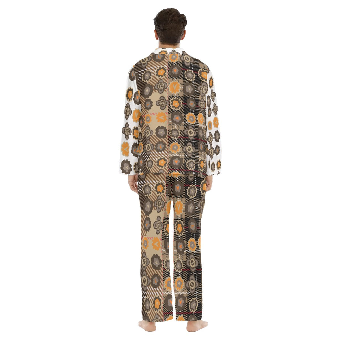 All-Over Print Men's Lapel Pajama Set