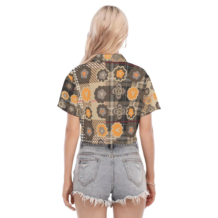 All-Over Print Women's Cropped Blouse