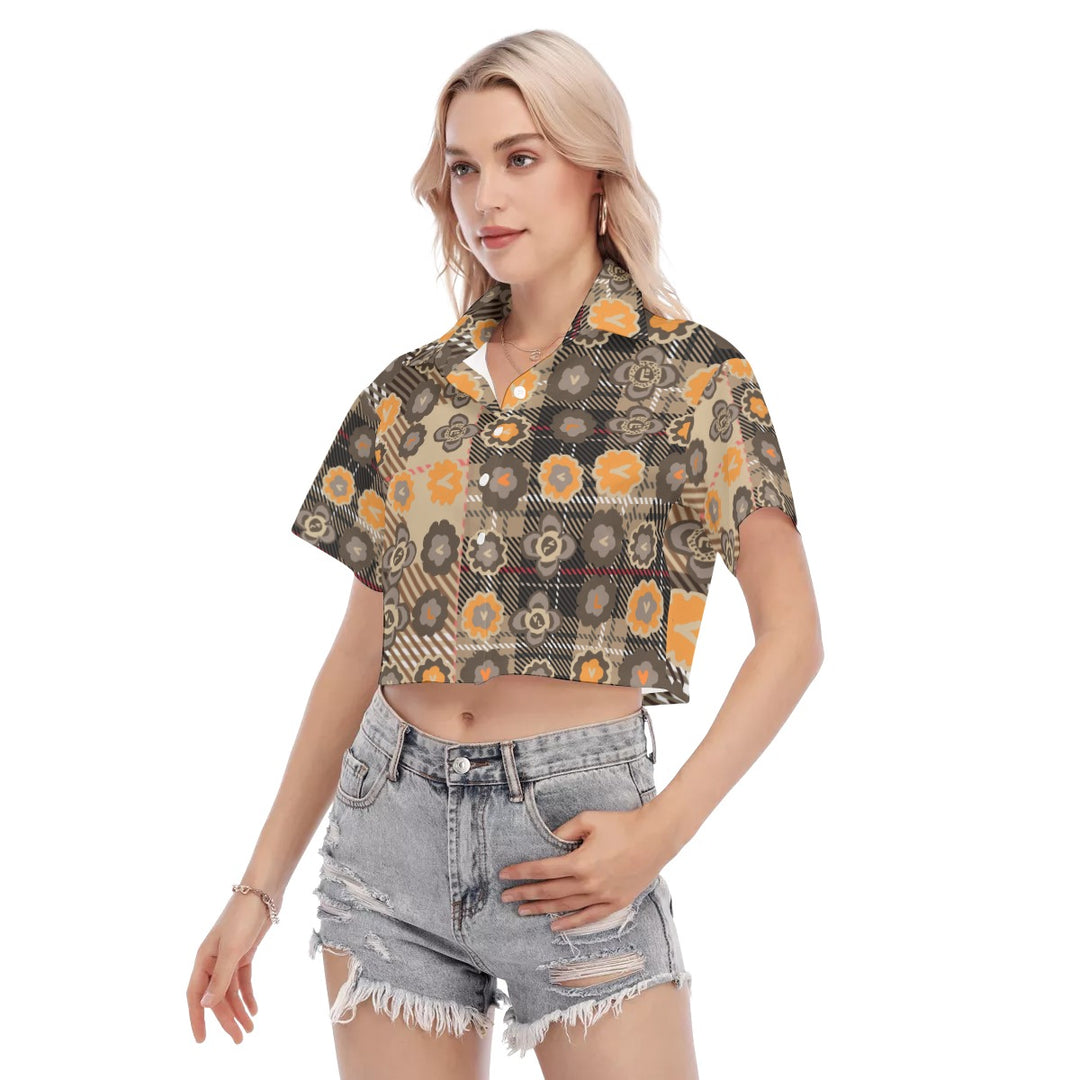 All-Over Print Women's Cropped Blouse