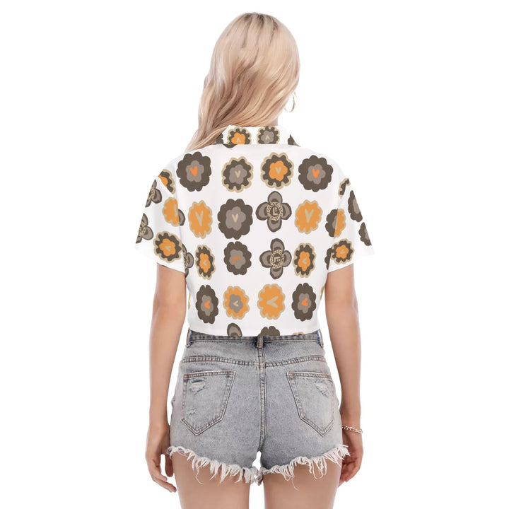 All-Over Print Women's Cropped Blouse