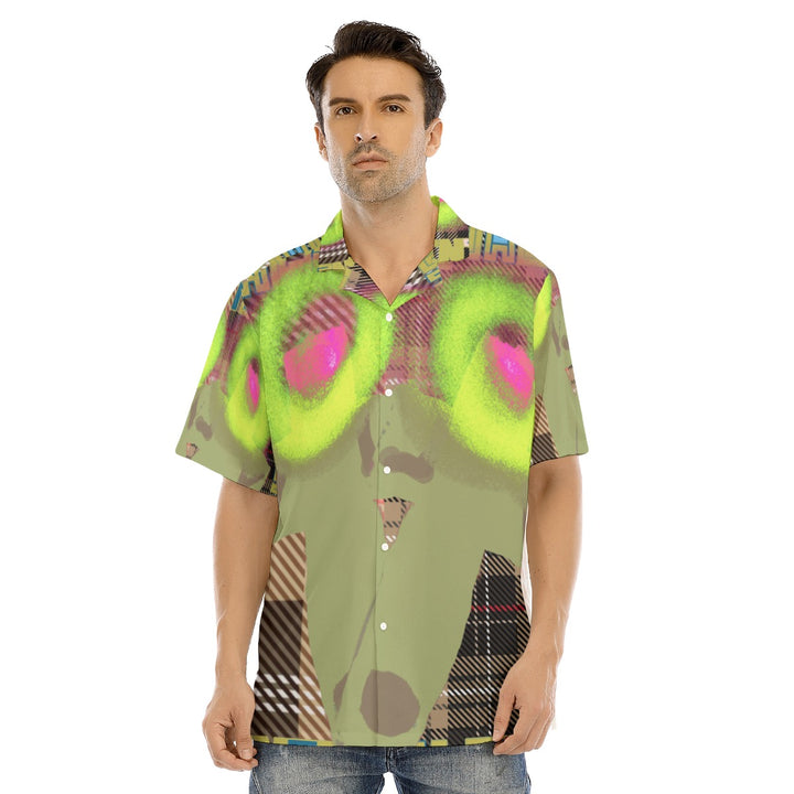 All-Over Print Men's Hawaiian Shirt With Button Closure