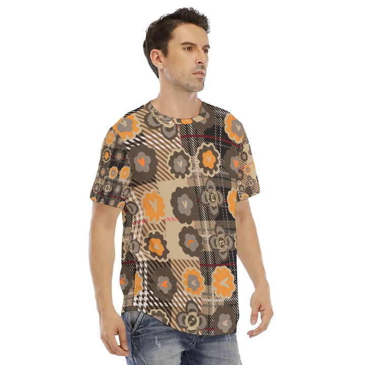 All-Over Print Men's Short Sleeve Rounded Hem T-shirt