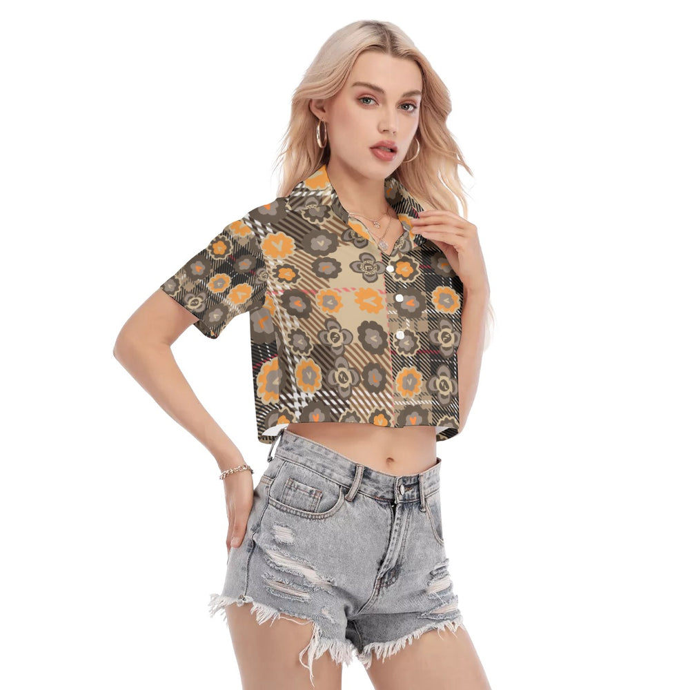 All-Over Print Women's Cropped Blouse
