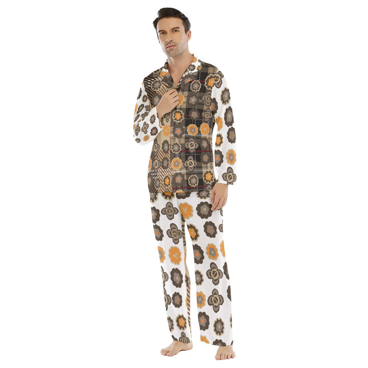 All-Over Print Men's Lapel Pajama Set