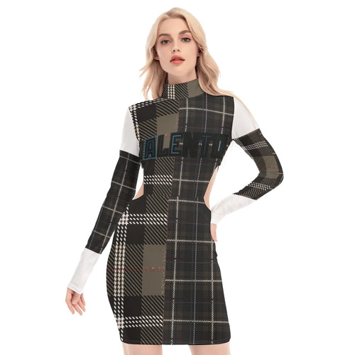 All-Over Print Women's Waist Hollow Hip Dress