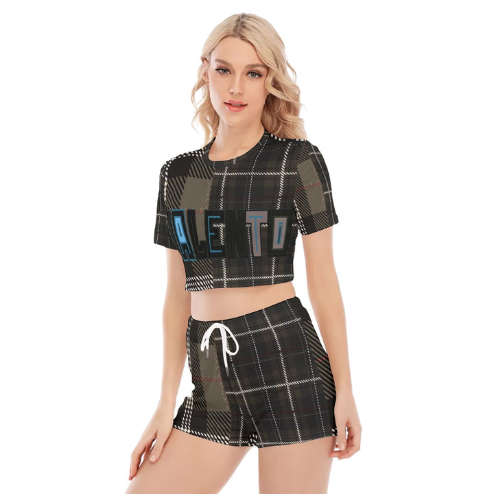 All-Over Print Women's O-neck T-shirt Shorts Suit