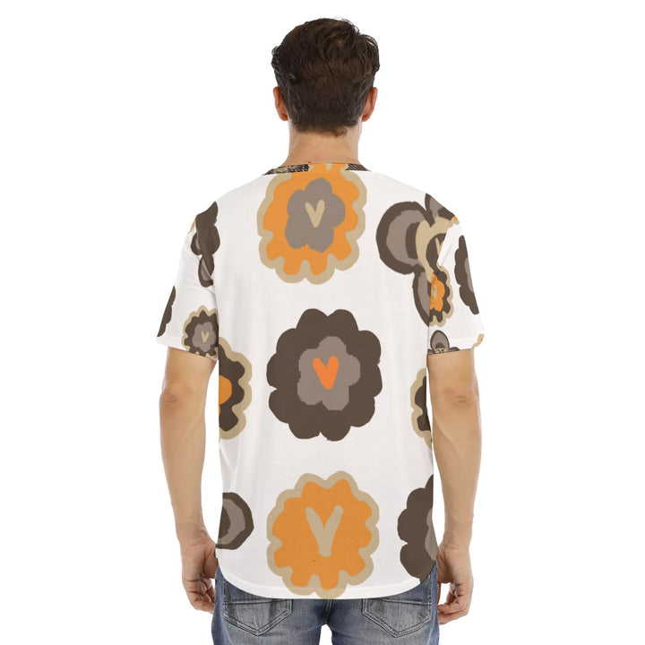 All-Over Print Men's Short Sleeve Rounded Hem T-shirt