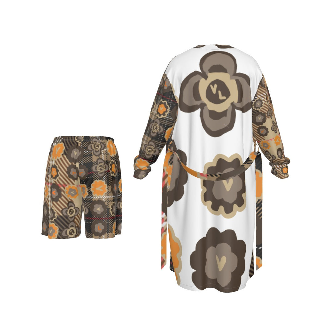 All-Over Print Man's Long Kimono Pajamas Suit