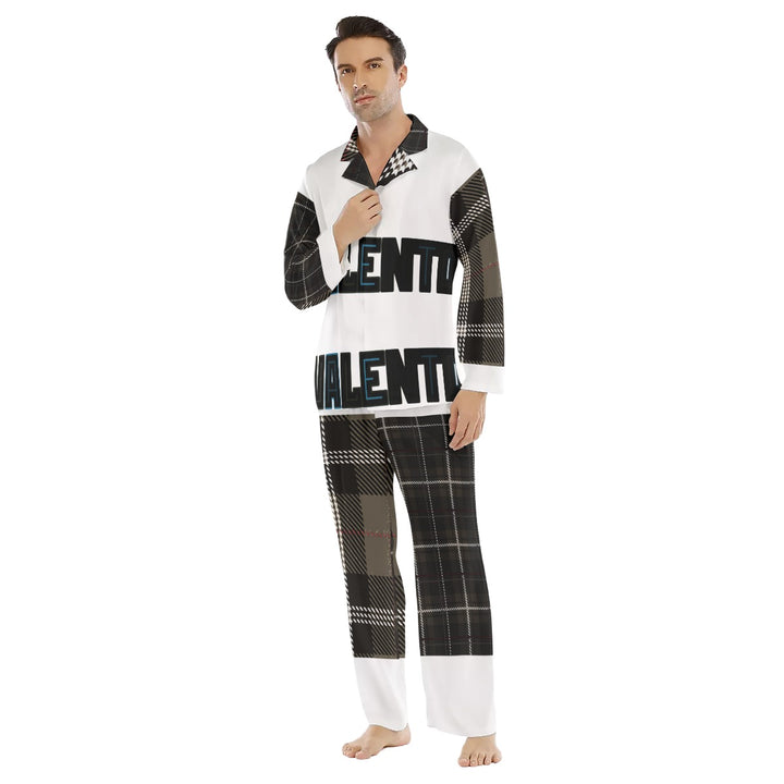 All-Over Print Men's Lapel Pajama Set