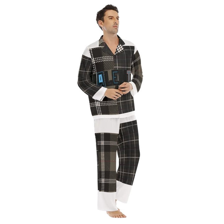 All-Over Print Men's Lapel Pajama Set