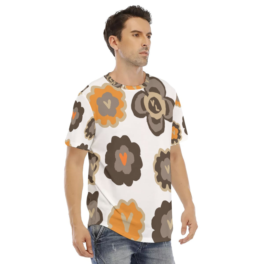 All-Over Print Men's Short Sleeve Rounded Hem T-shirt