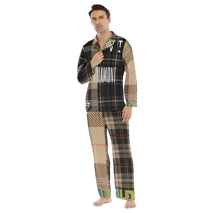 All-Over Print Men's Lapel Pajama Set