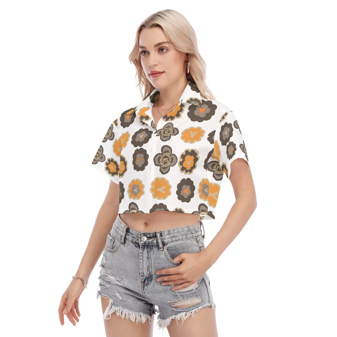 All-Over Print Women's Cropped Blouse