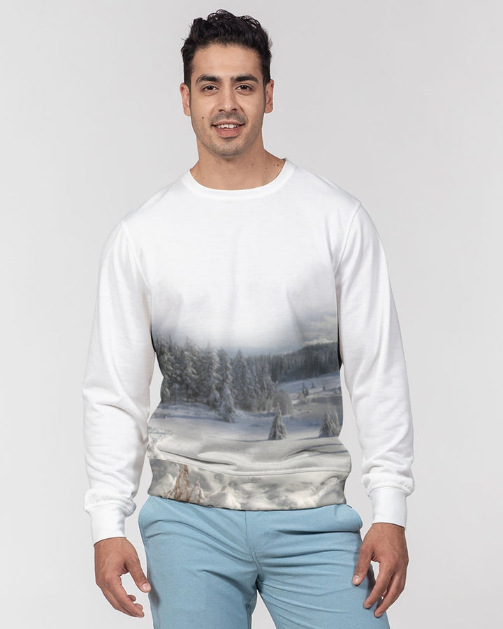 Valento  Men's Classic French Terry Crewneck Pullover