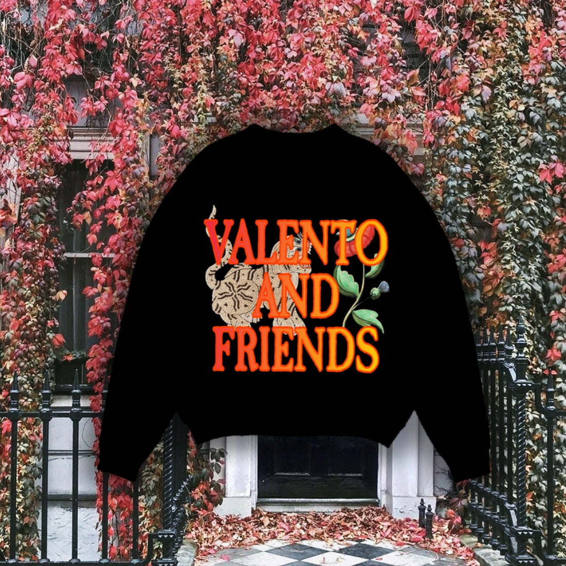 VALENTO  Men's Classic French Terry Crewneck Pullover