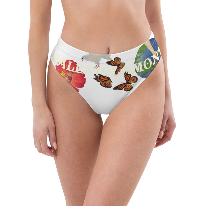 Recycled high-waisted bikini bottom