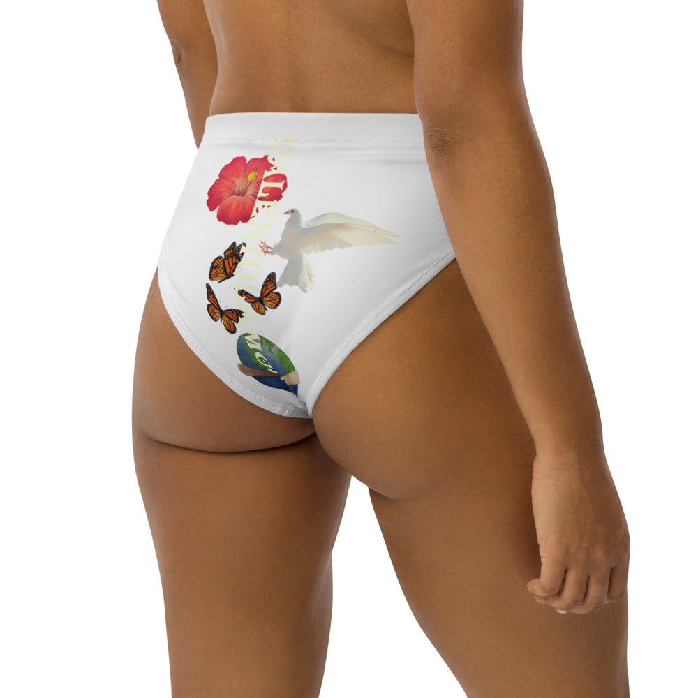 Recycled high-waisted bikini bottom