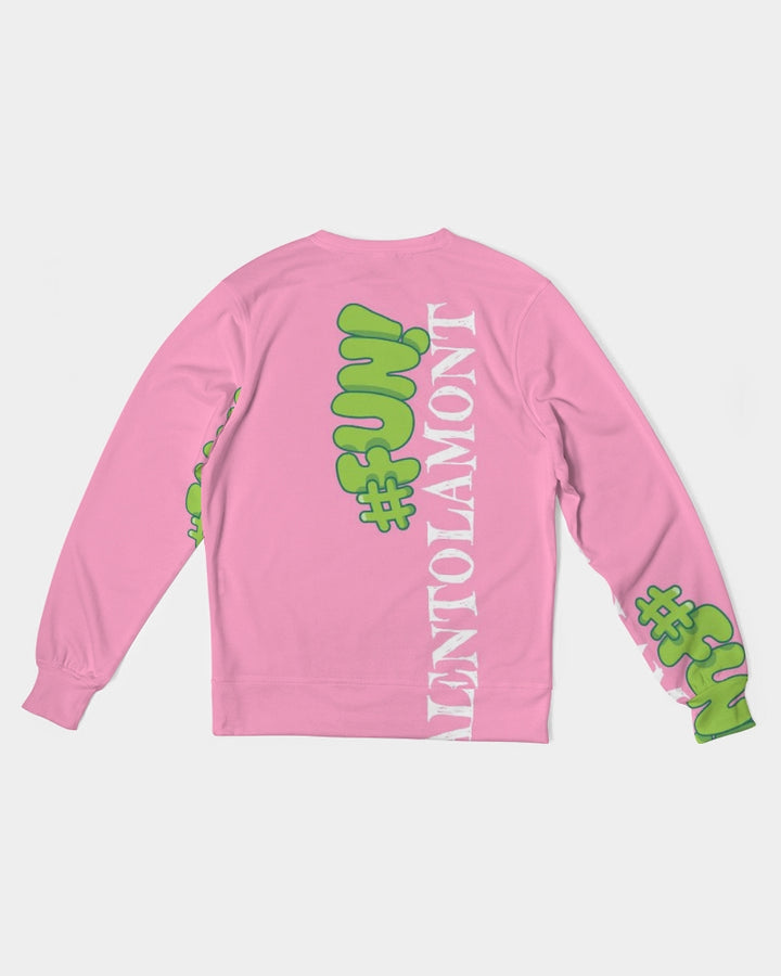 VALENTOLAMONT pink  Men's Classic French Terry Crewneck Pullover